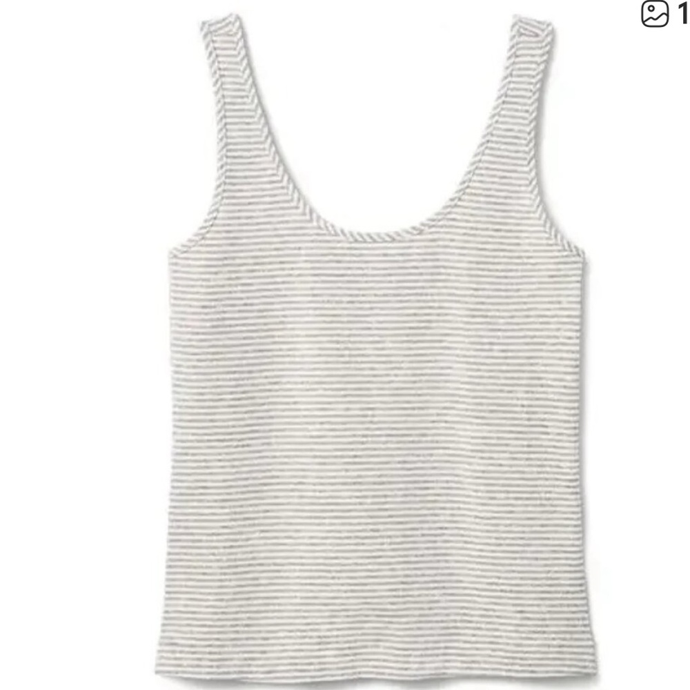 Cabi striped charm tank (gray and white)